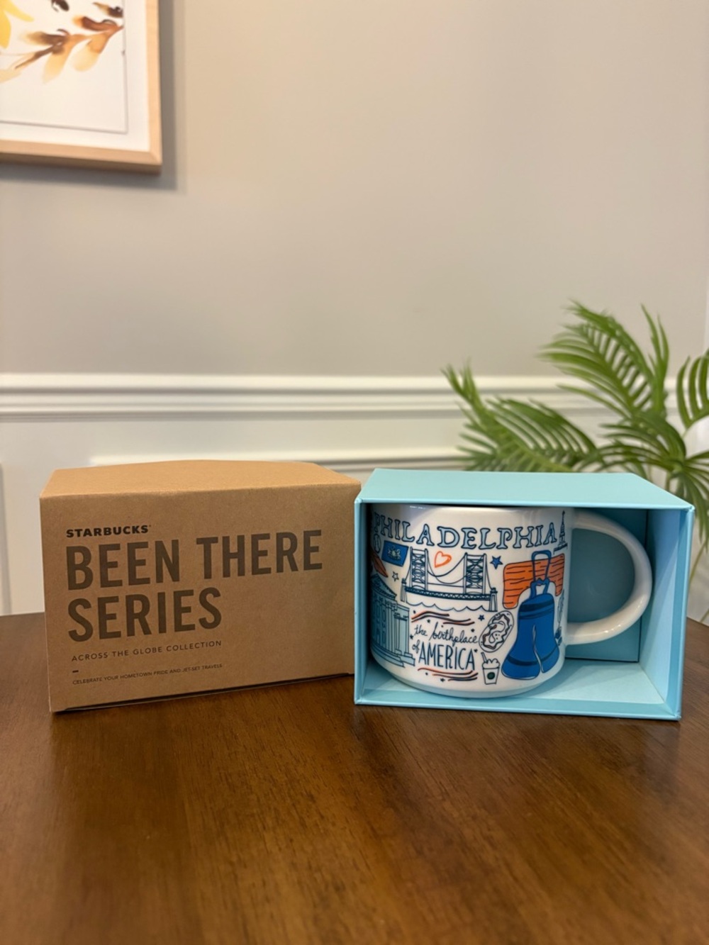 Starbucks Philadelphia Been There Series Light Blue Ceramic Mug